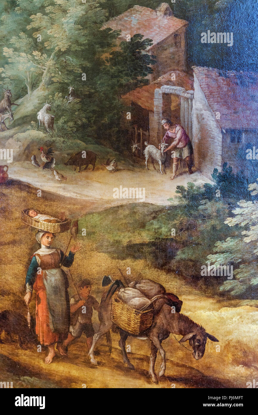 Par Paul Bril pastorale, Galleria Nazionale d'Arte Antica, GNAA, Galerie nationale d'Art Ancien, art gallery, le Palazzo Barberini, Rome, Latium, Italie Banque D'Images