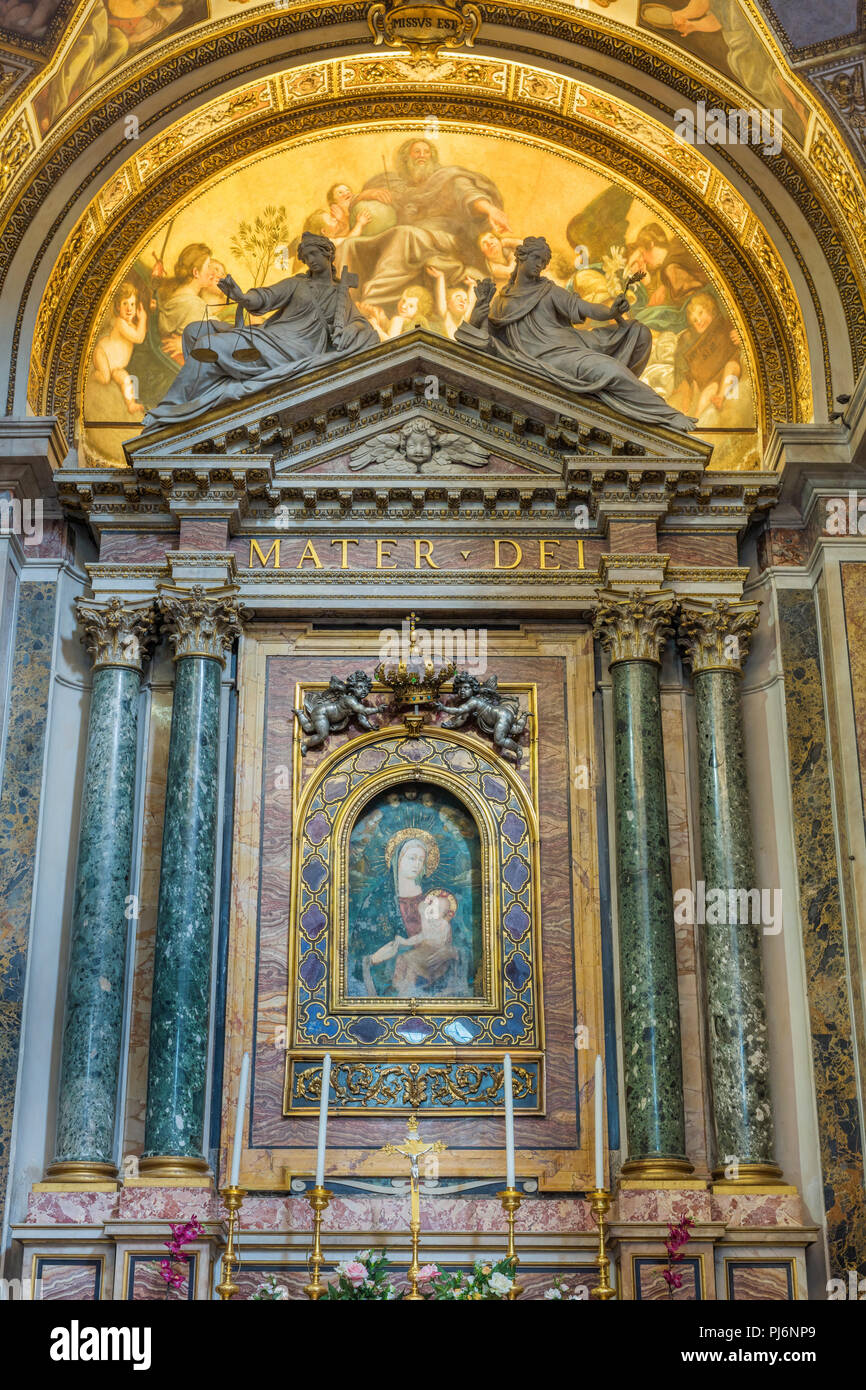 Église Notre Dame de la paix intérieur, Santa Maria della Pace, Rome, Latium, Italie Banque D'Images
