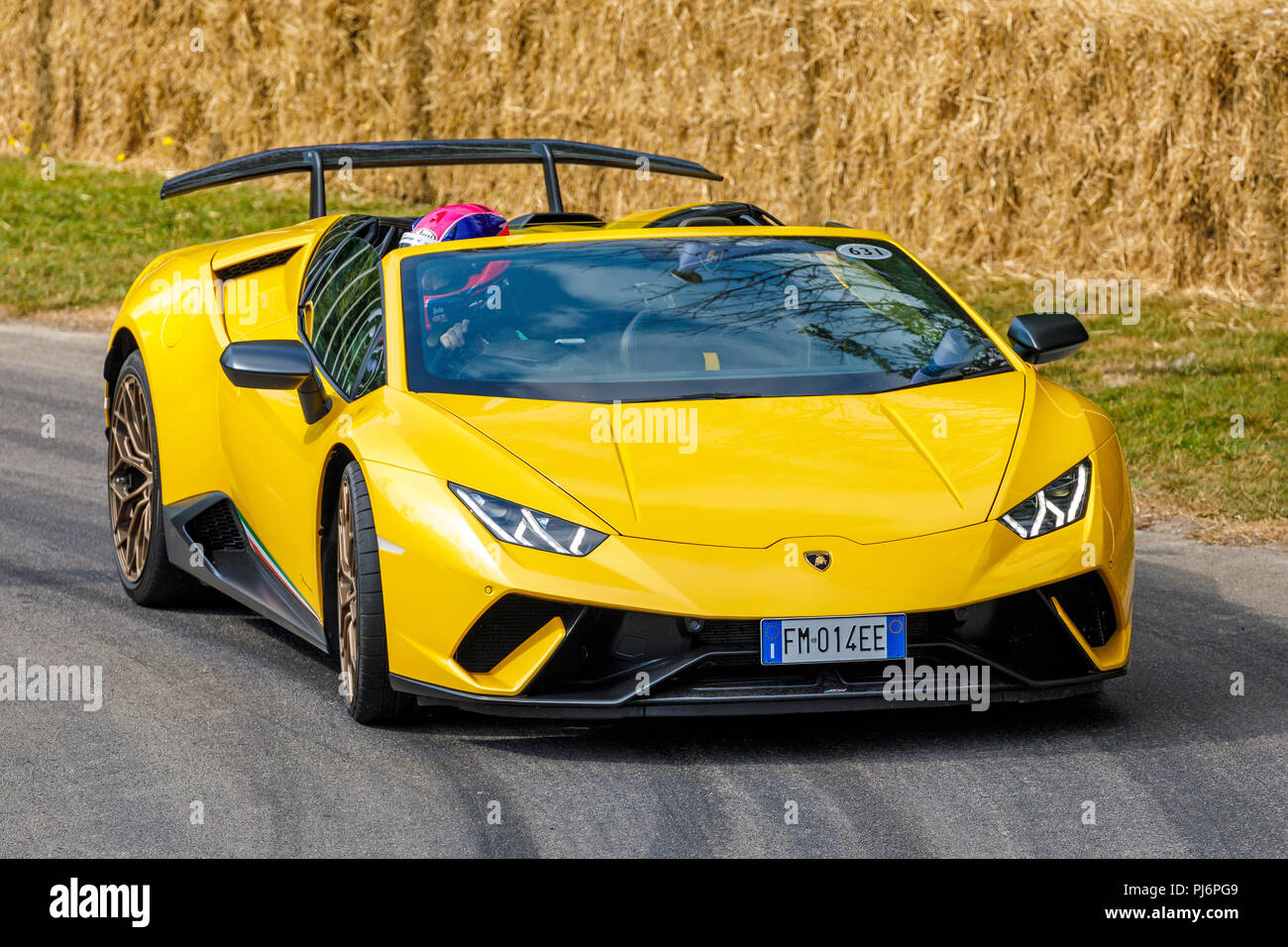 2018 Lamborghini Huracán Spyder performante au Goodwood Festival of Speed 2018, Sussex, UK. Banque D'Images