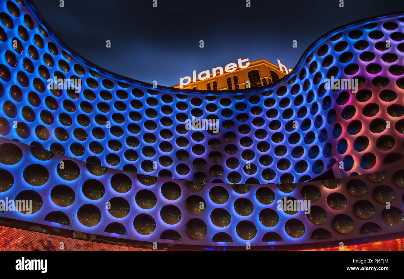 LAS VEGAS - 31 mai 2009 : Las Vegas Planet Hollywood Hotel par nuit Banque D'Images