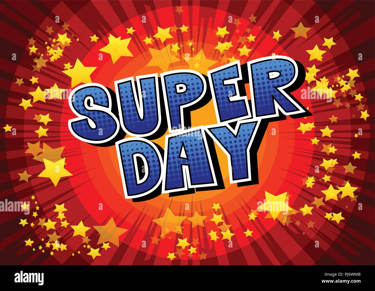 Super journée - comic book style word sur fond abstrait. Illustration de Vecteur