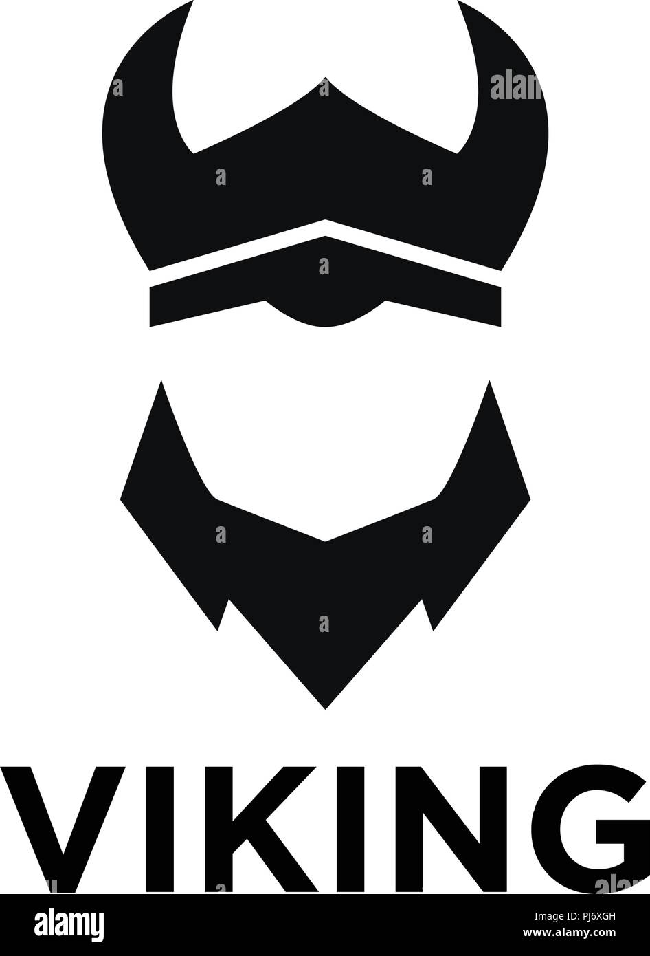L'espace négatif simple vecteur modèle de conception de logo viking Illustration de Vecteur