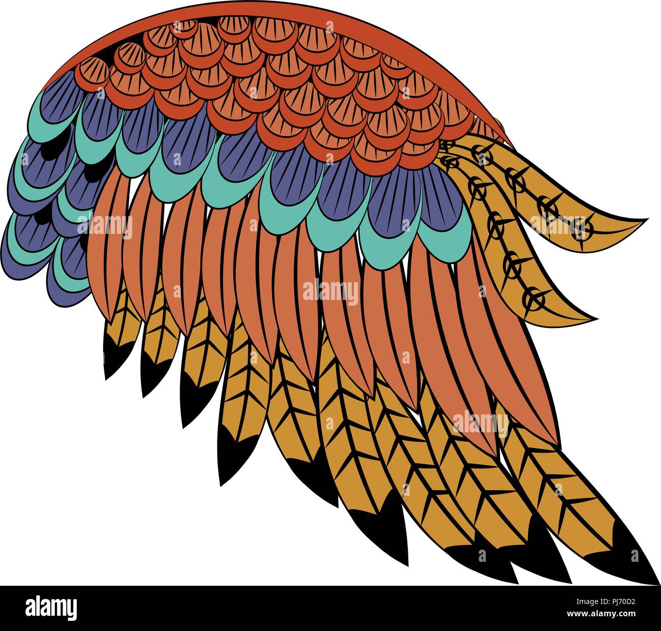 Les ailes des oiseaux isolés Illustration de Vecteur