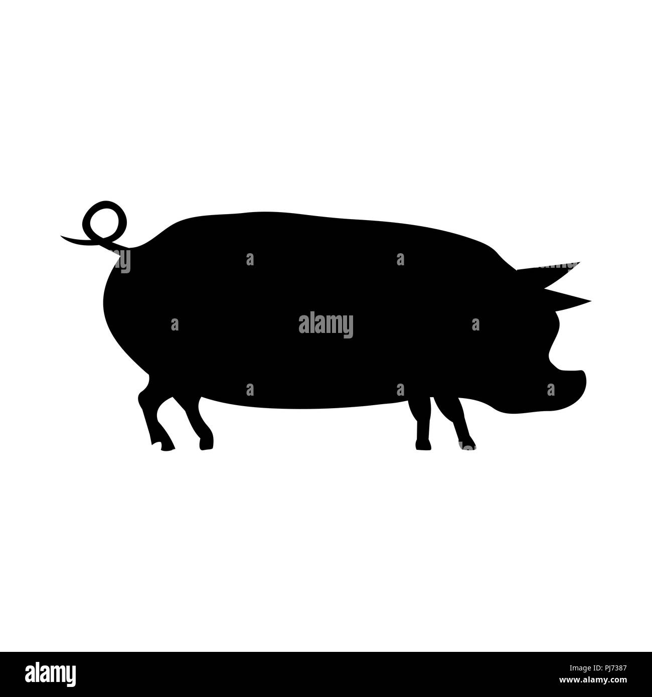 Silhouette d'un porc. Illustration de Vecteur
