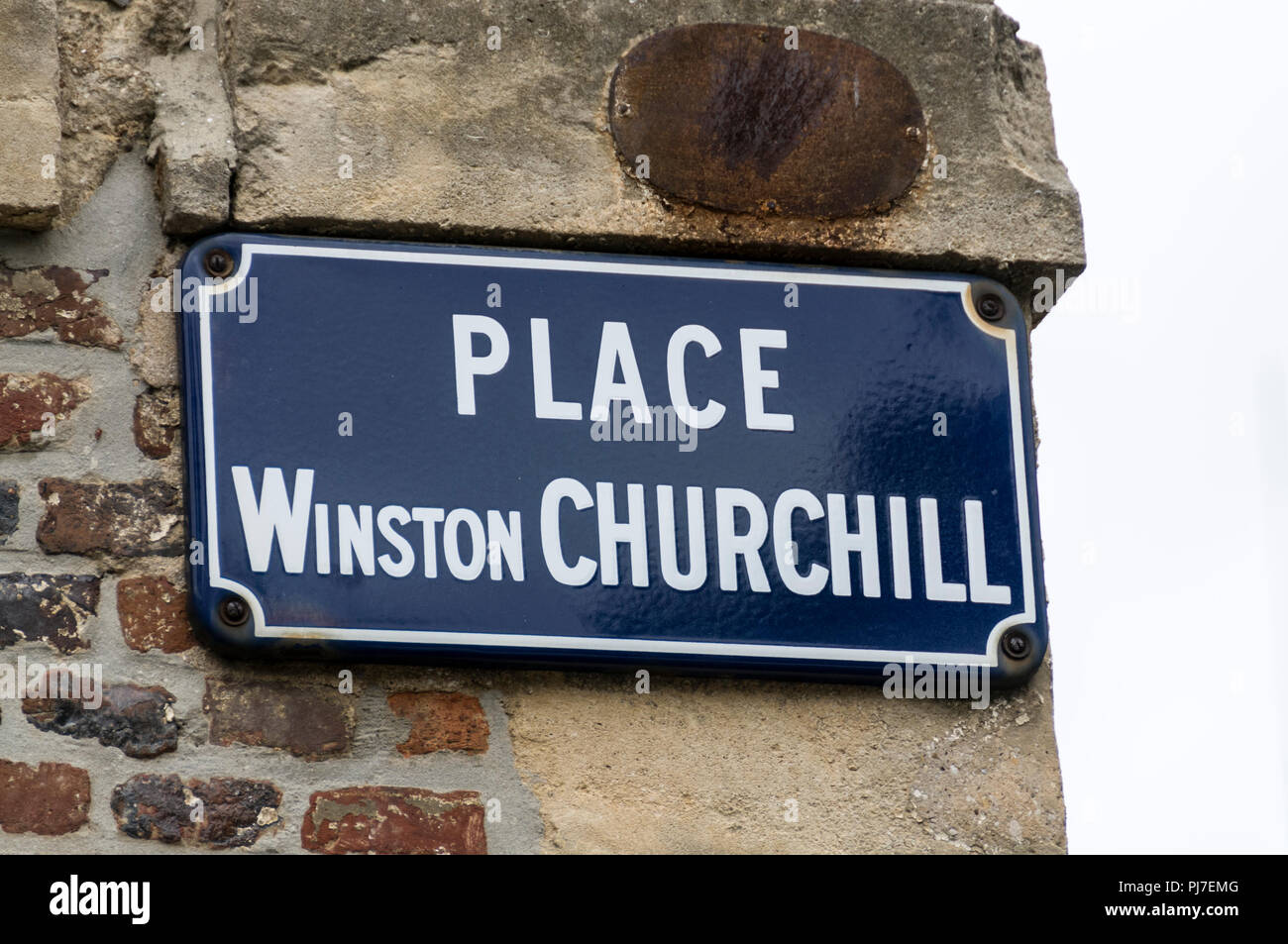 Place Winston Churchill à Charleville-Mézières dans les Ardennes, le nord de la France. Banque D'Images