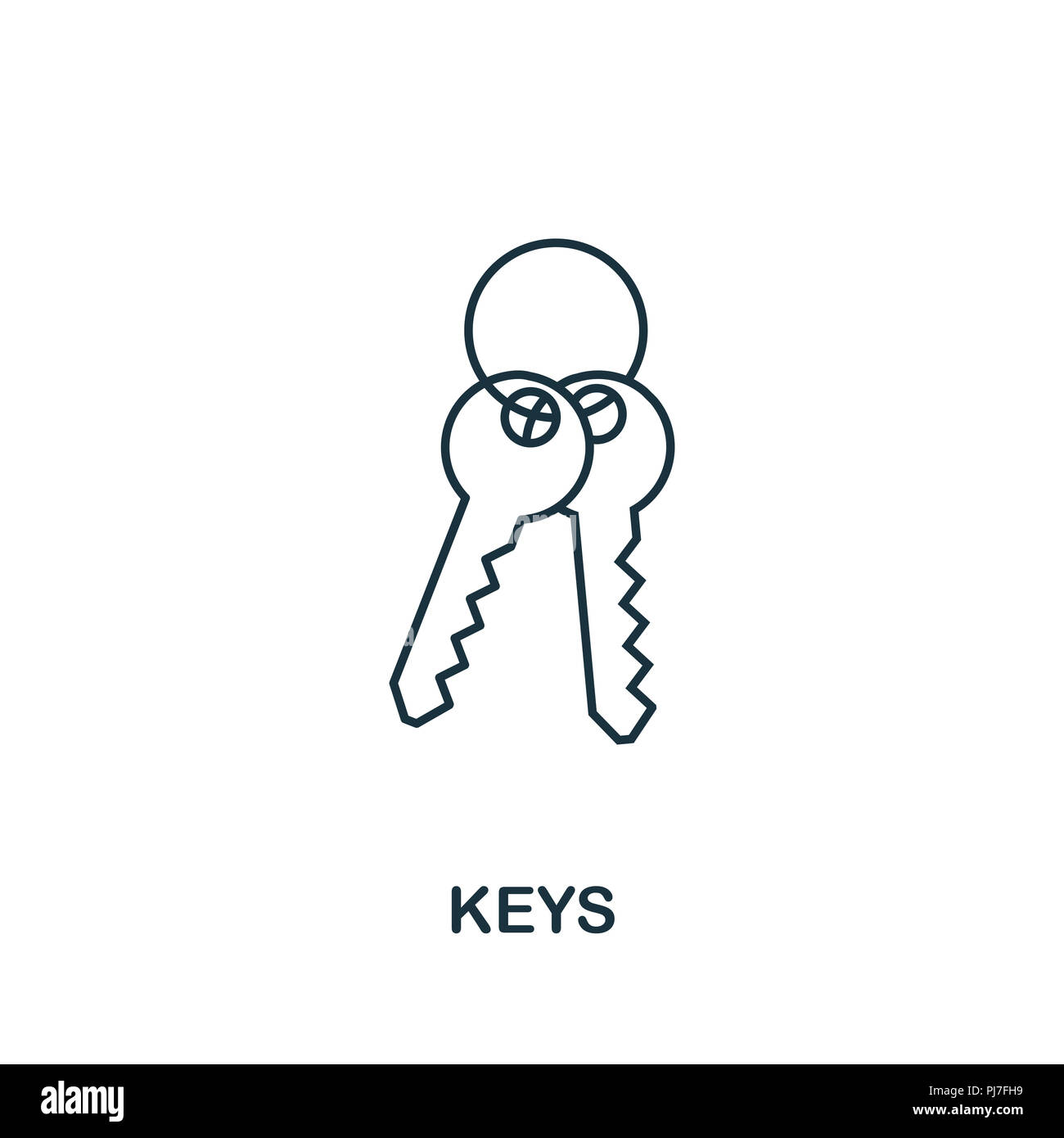 L'icône des touches. Élément simple illustration. Aperçu de l'icône des touches design immobilier collection. Web design, applications, logiciels et l'utilisation d'impression. Banque D'Images