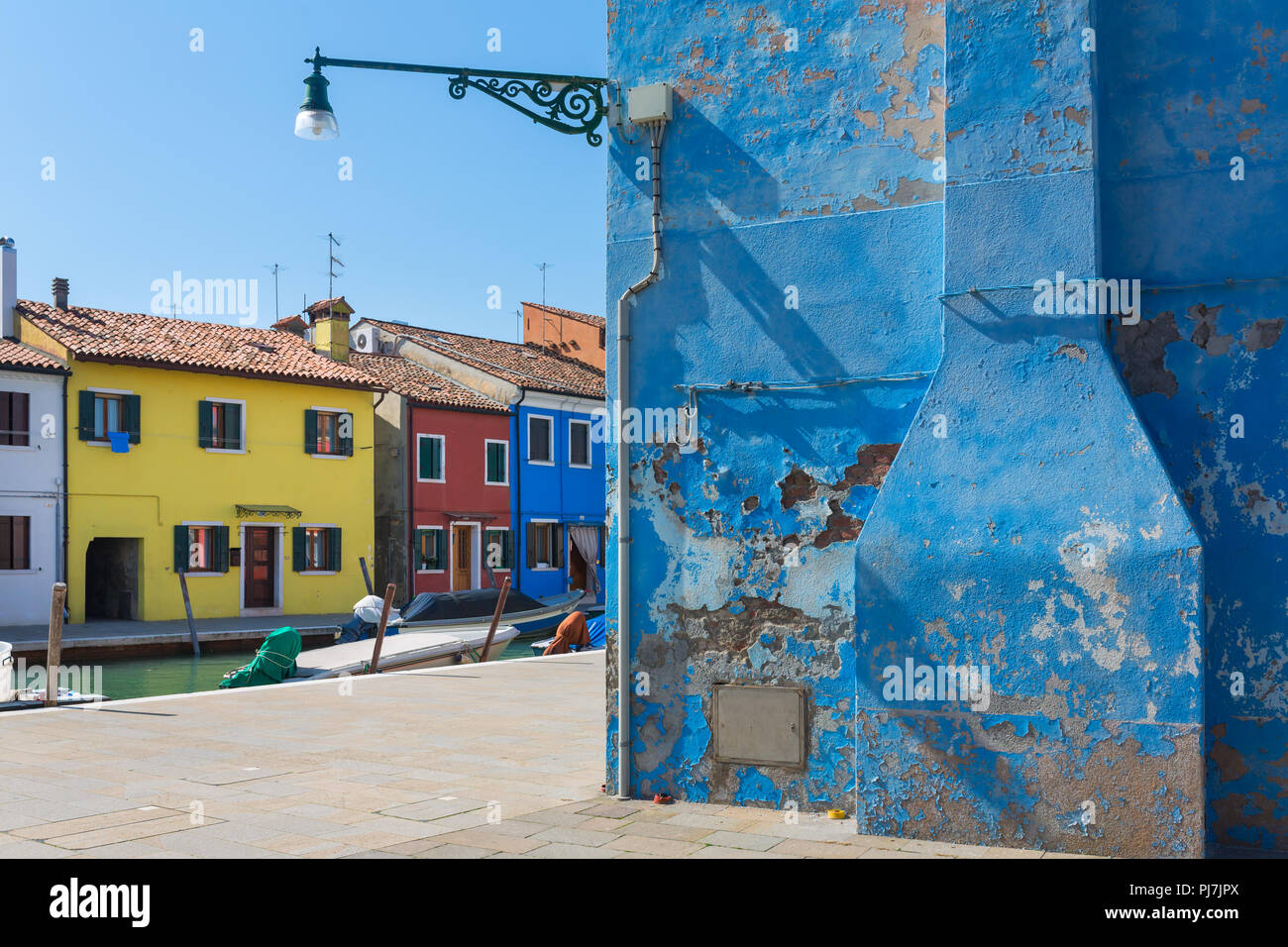 Maisons colorées de Burano, Venise, Italie. Banque D'Images