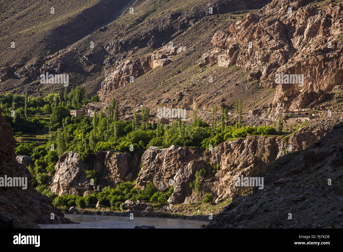 Vue sur la vallée de l'Indus au Ladakh, Inde Banque D'Images