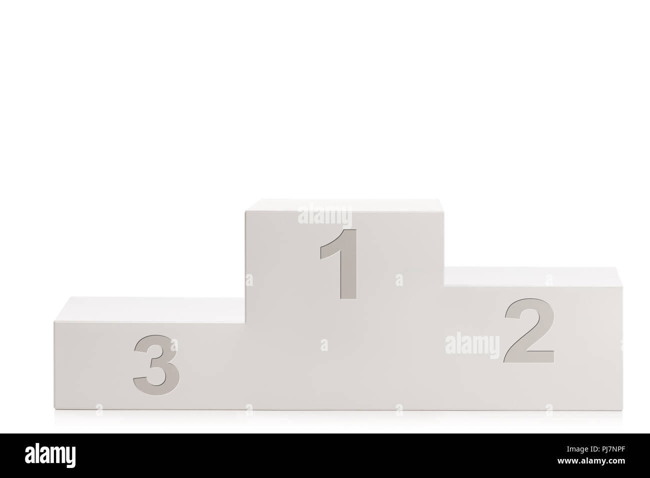 Socle du gagnant pour première deuxième et troisième place isolé sur fond blanc Banque D'Images