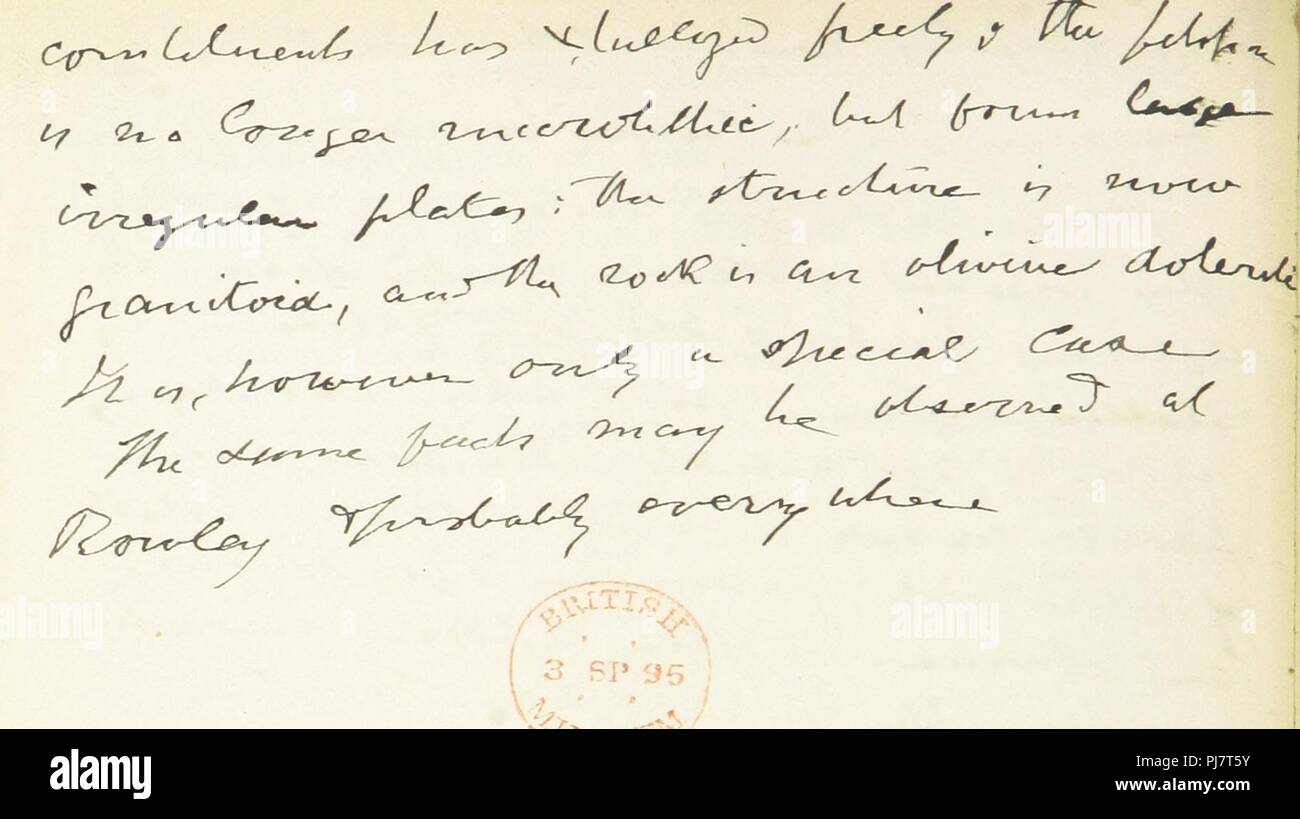 Libre à partir de la page 32 de "un résumé des progrès réalisés dans la minéralogie et pétrographie en 1886(-1891) ... À partir de notes mensuelles dans le "American Naturalist. "' . Banque D'Images