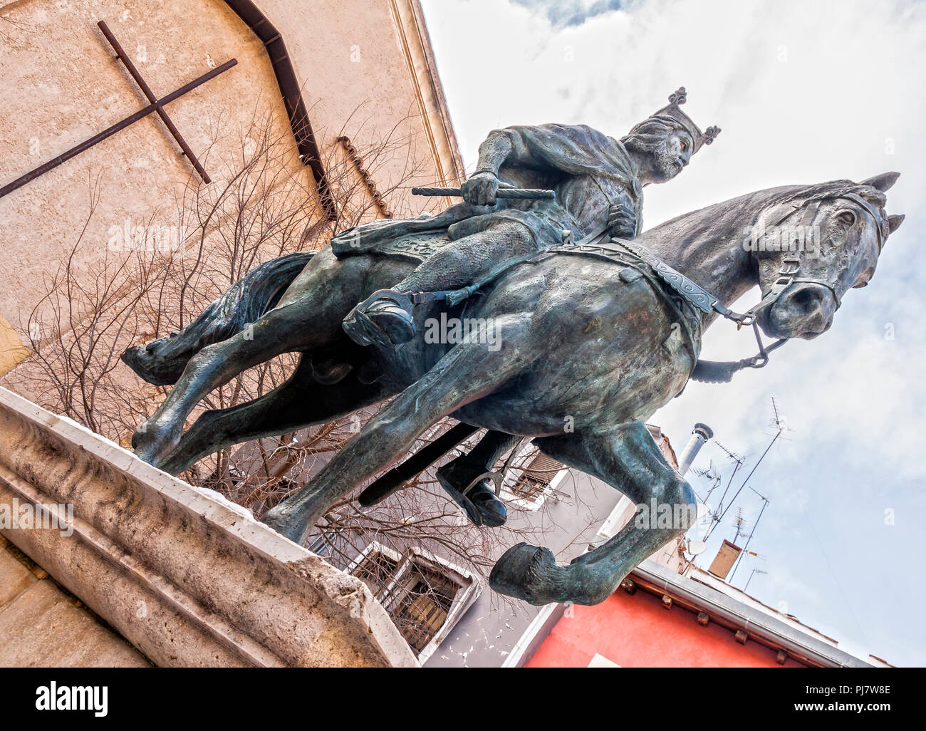 Estatua de Alfonso VIII. Cuenca. Castilla la Mancha. España. Banque D'Images