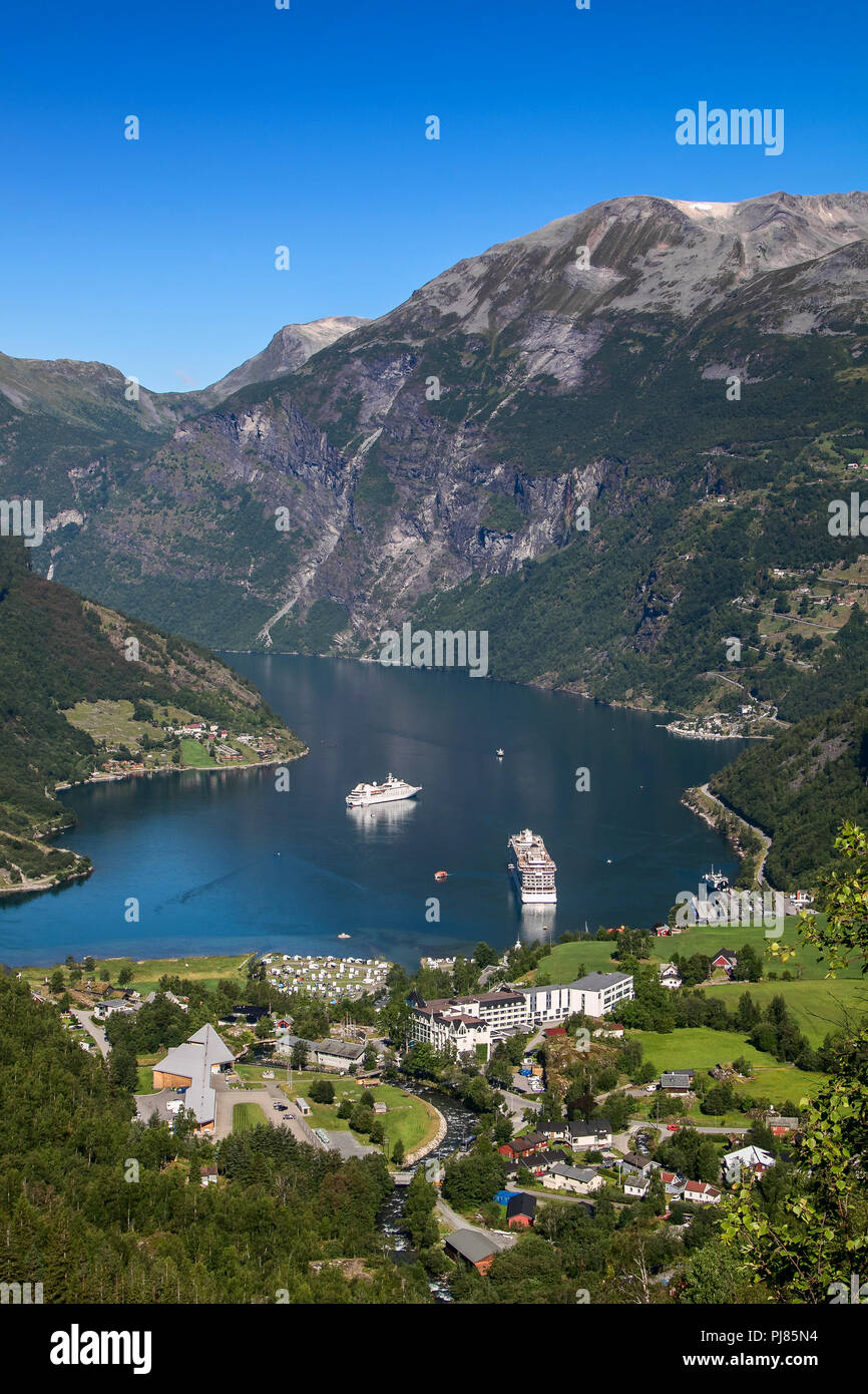 Belle vue de Geiranger, Norvège. Banque D'Images