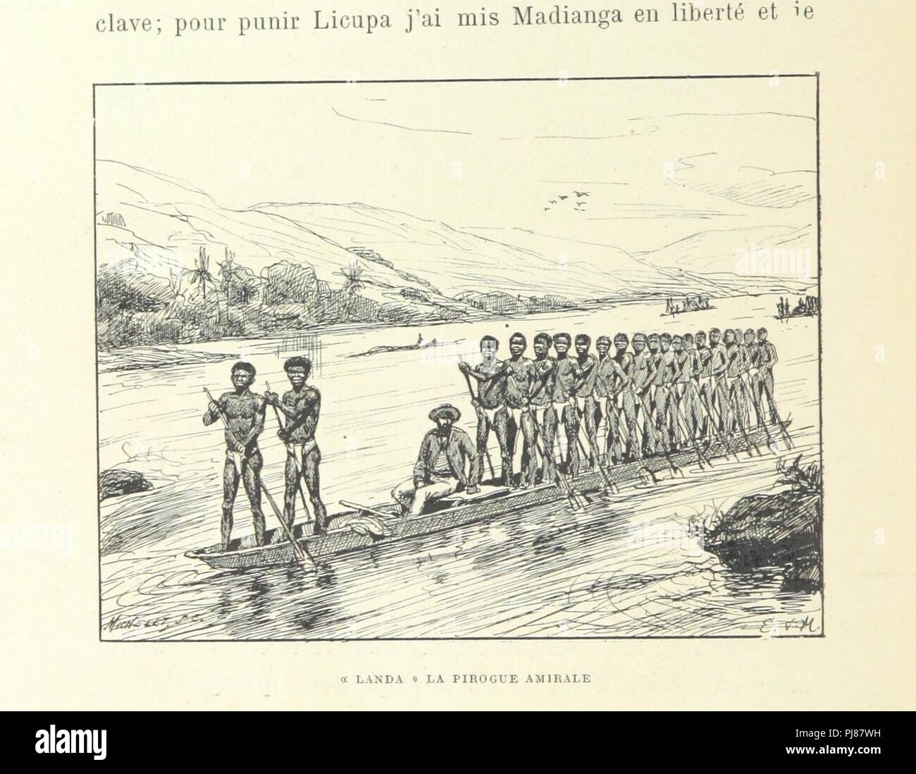 Libre à partir de la page 146 de la salle '́Rences et lettres de P. Savorgnan de Brazza sur ses trois explorations dans l'Ouest africain, de 1875 un ̀ 1886. Ouvrage illustre de ́ deux eaux-fortes, etc. (Texte ́ publie et c 0038. Banque D'Images