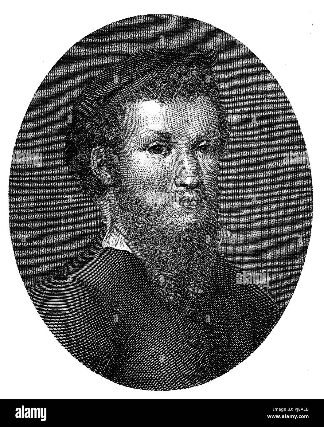 Antonio Allegri da Correggio. Après la gravure sur cuivre par société Banque D'Images