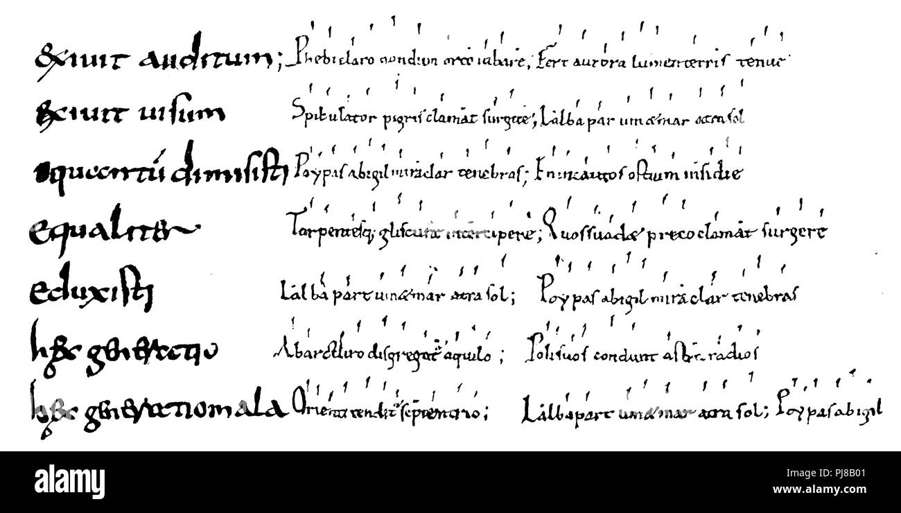 Alba plus ancien joint de la 10e ou 11e siècle. Après un manuscrit de Fleury-sur-Loire, dans la bibliothèque du Vatican à Rome, Banque D'Images