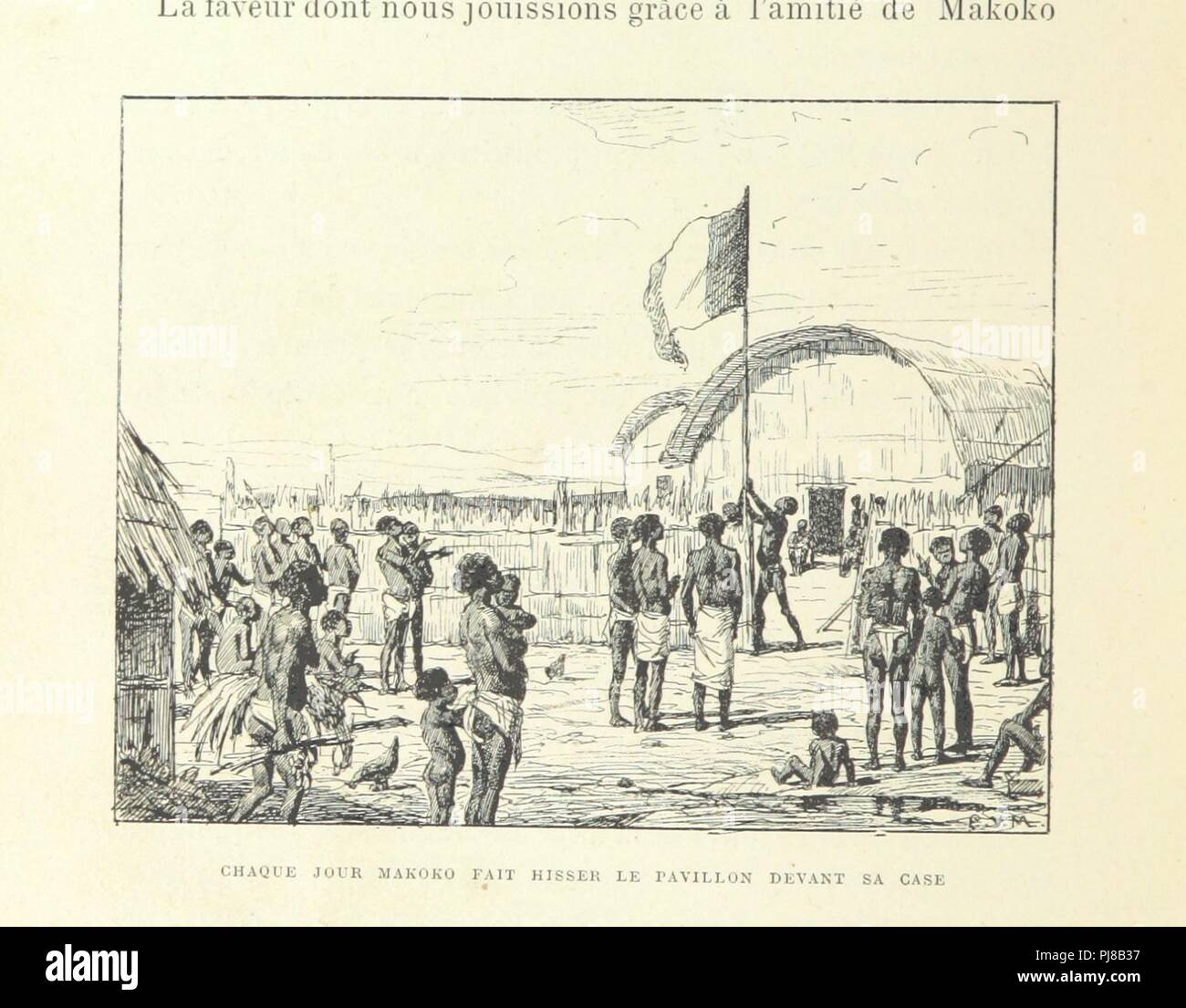 Libre à partir de la page 182 de la salle '́Rences et lettres de P. Savorgnan de Brazza sur ses trois explorations dans l'Ouest africain, de 1875 un ̀ 1886. Ouvrage illustre de ́ deux eaux-fortes, etc. (Texte ́ publie et c 0080. Banque D'Images