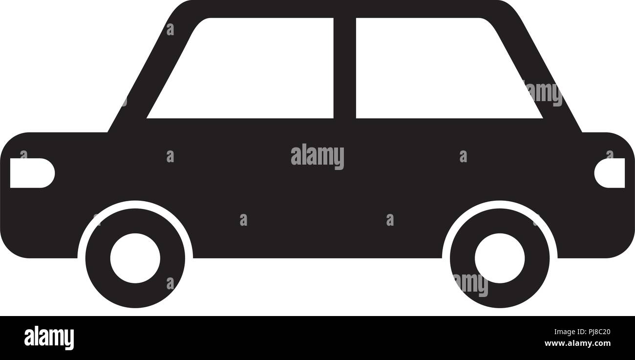 Silhouette berline voiture icône isolé Illustration de Vecteur