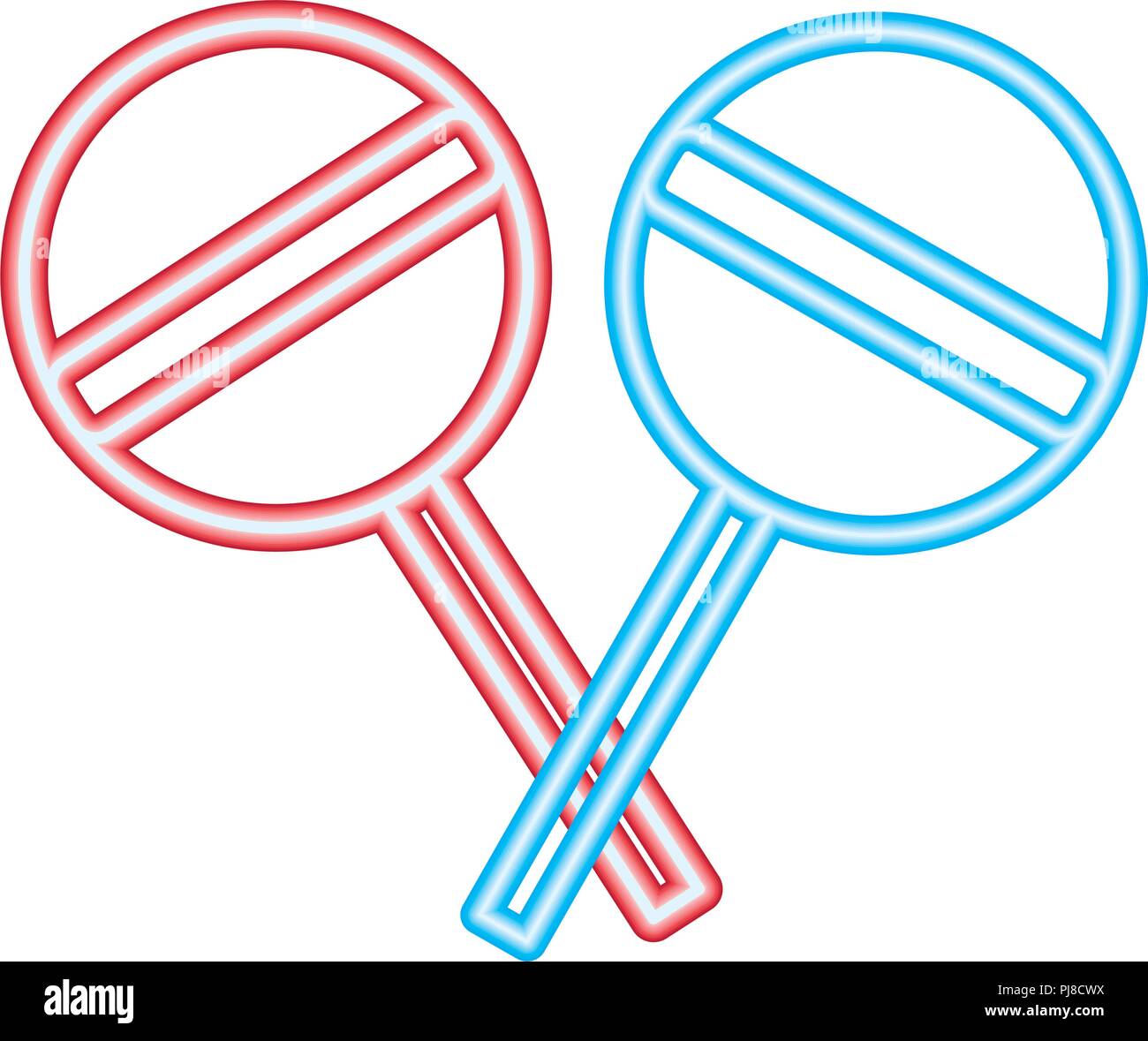 Traversée de néon confiserie sucettes sucrées Illustration de Vecteur