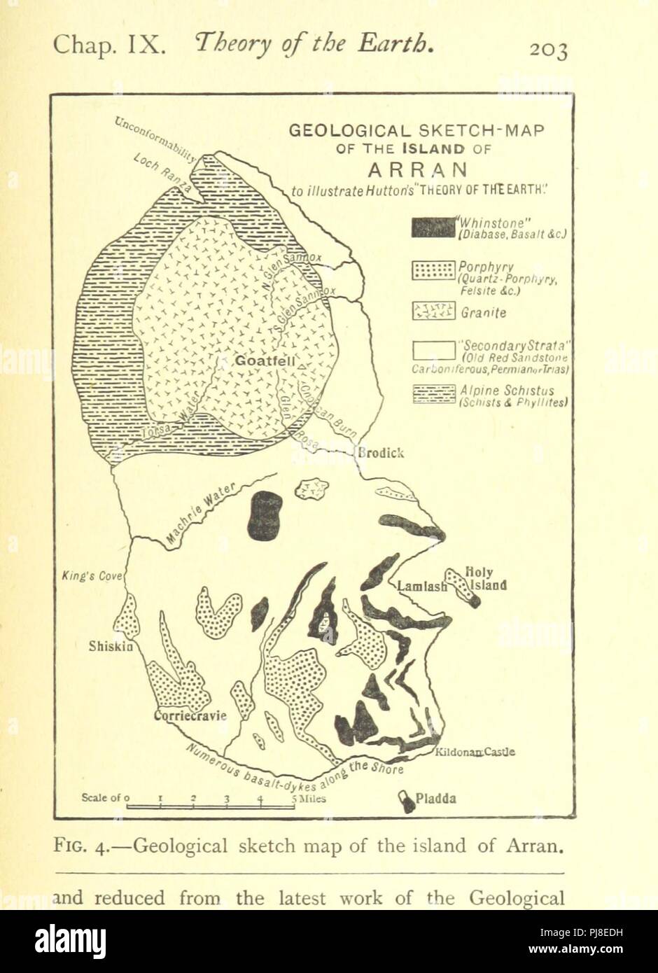 Libre à partir de la page 225 de la "théorie de la terre, avec des épreuves et des illustrations. En quatre parties. Par James Hutton. Tome III sous la direction de Sir Archibald Geikie. [Vol. 1, 2 ont été publiés en 1795. C'est une partie du troisième volume, 0048. Banque D'Images