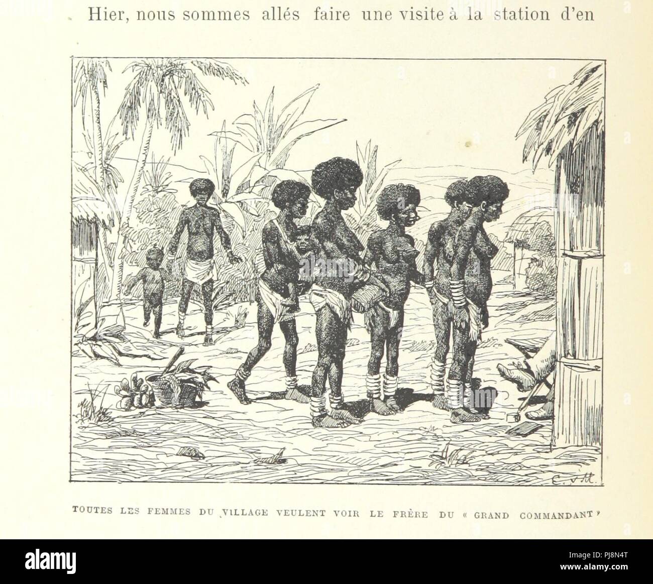 Libre à partir de la page 358 de la salle '́Rences et lettres de P. Savorgnan de Brazza sur ses trois explorations dans l'Ouest africain, de 1875 un ̀ 1886. Ouvrage illustre de ́ deux eaux-fortes, etc. (Texte ́ publie et c 0058. Banque D'Images