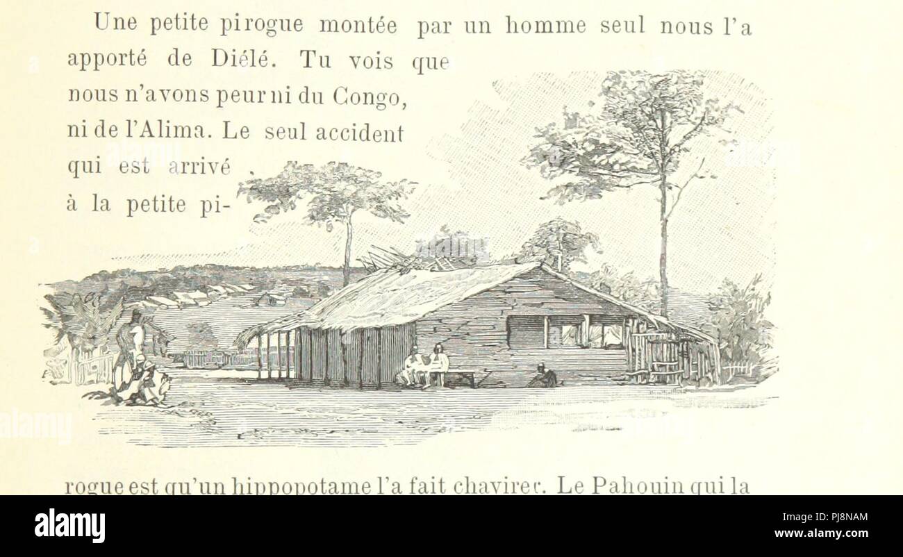 Libre à partir de la page 363 de la salle '́Rences et lettres de P. Savorgnan de Brazza sur ses trois explorations dans l'Ouest africain, de 1875 un ̀ 1886. Ouvrage illustre de ́ deux eaux-fortes, etc. (Texte ́ publie et c 0021. Banque D'Images