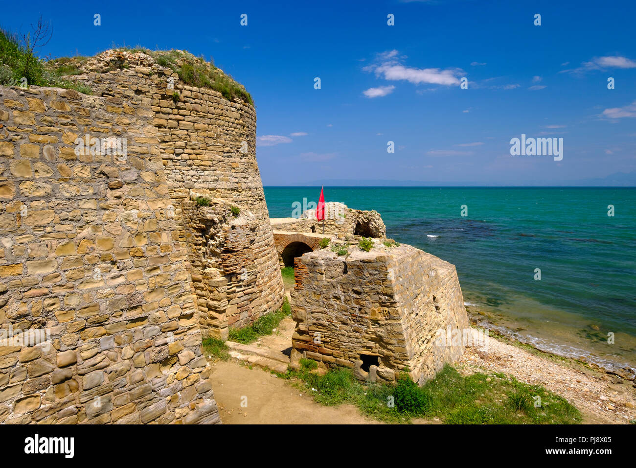 Forteresse de Skanderbeg, le Rodon, je Rodonit de képi, Adriatique, Ishëm, Durrës, Durres, Albanie Banque D'Images