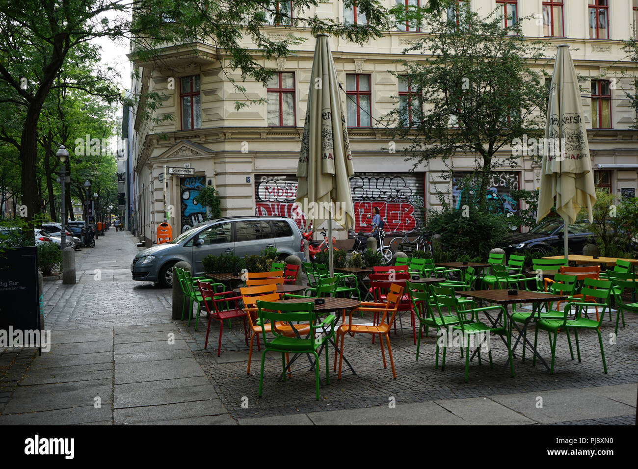Straßen-Restaurent, Kreuzberg, Berlin, Allemagne Banque D'Images
