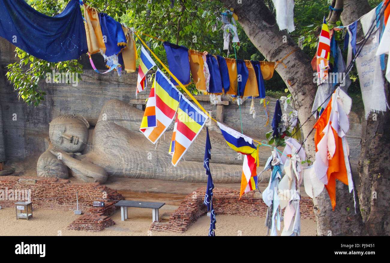 Statue de Bouddha géant à Polonnaruwa, Sri Lanka Banque D'Images Statue de Bouddha géant à Polonnaruwa, Sri Lanka Banque D'Images