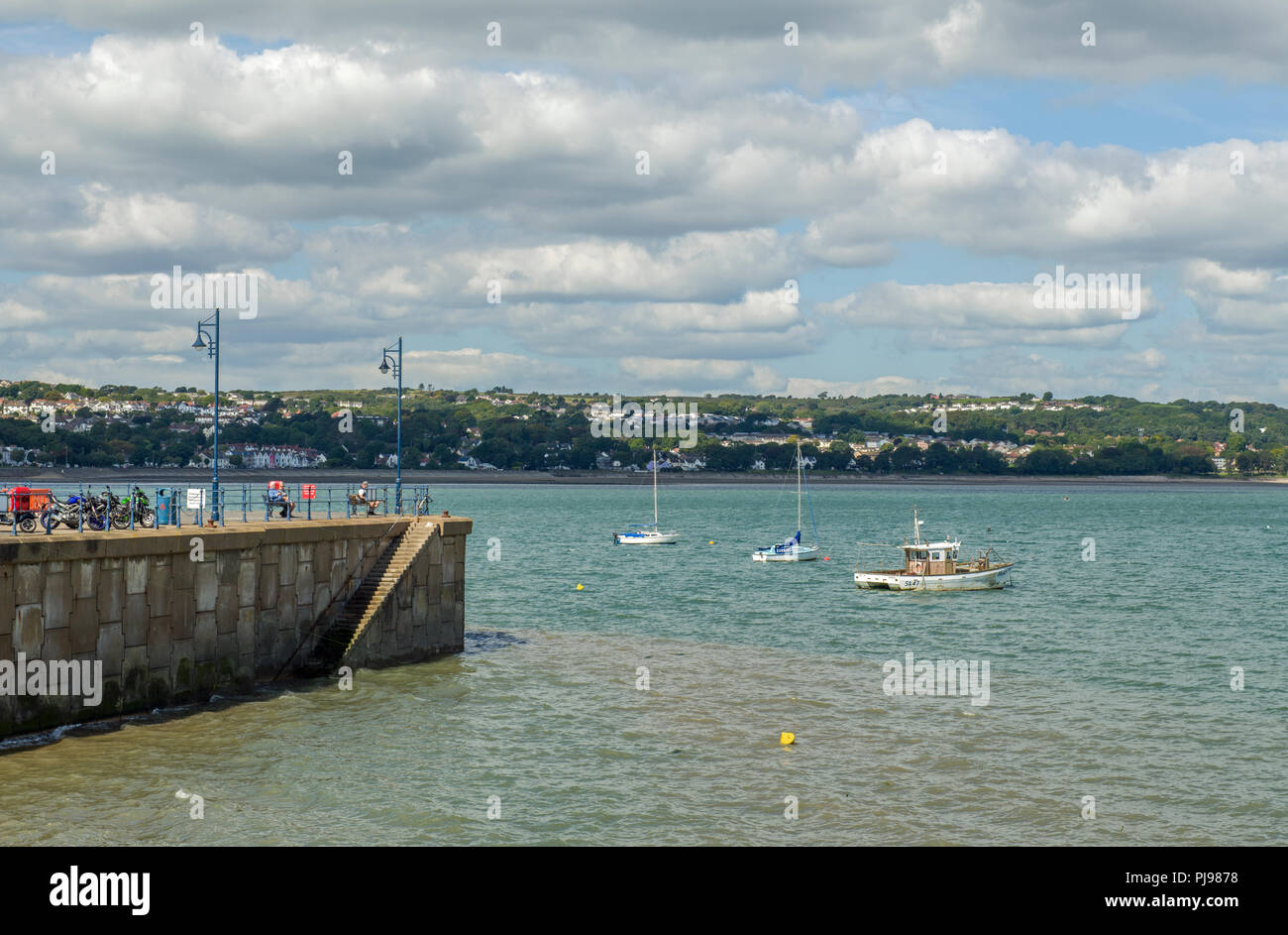 Swansea Bay vu de la Nouvelle-Galles du Sud en bord de mer de Mumbles Banque D'Images