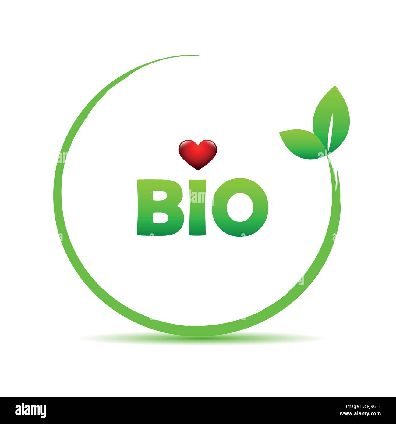 Plantes bio bio coeur rouge avec logo EPS10 vector illustration Illustration de Vecteur