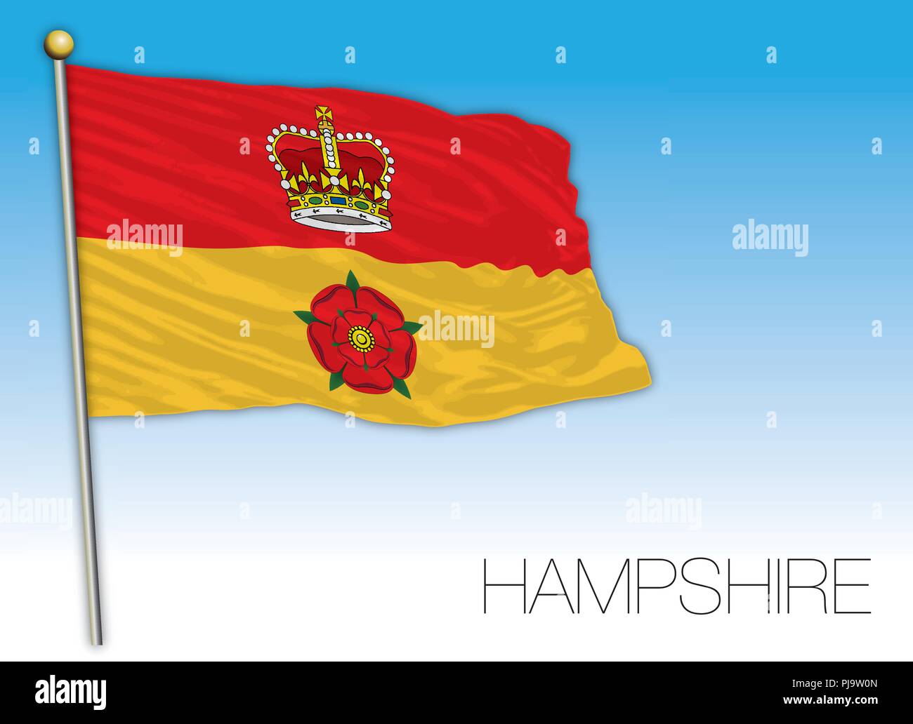 Drapeau Hampshire, Royaume-Uni, vector illustration Illustration de Vecteur