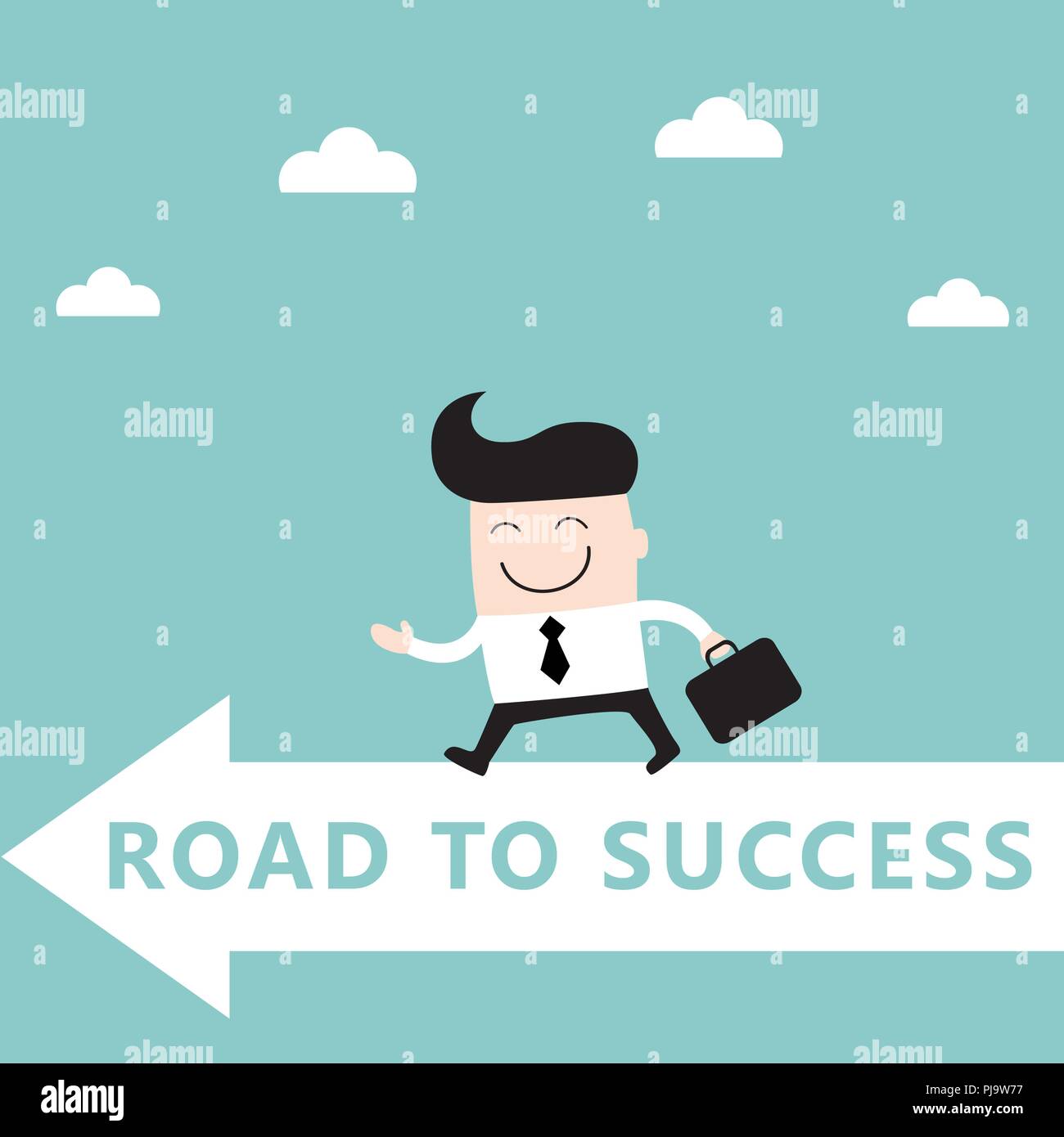 Businessman va à la réussite objectif achievement business concept Illustration de Vecteur