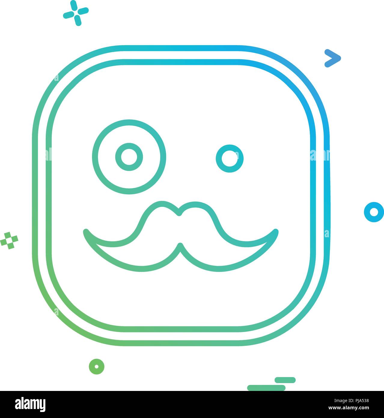 Icône vecteur conception moustache Emoji Illustration de Vecteur