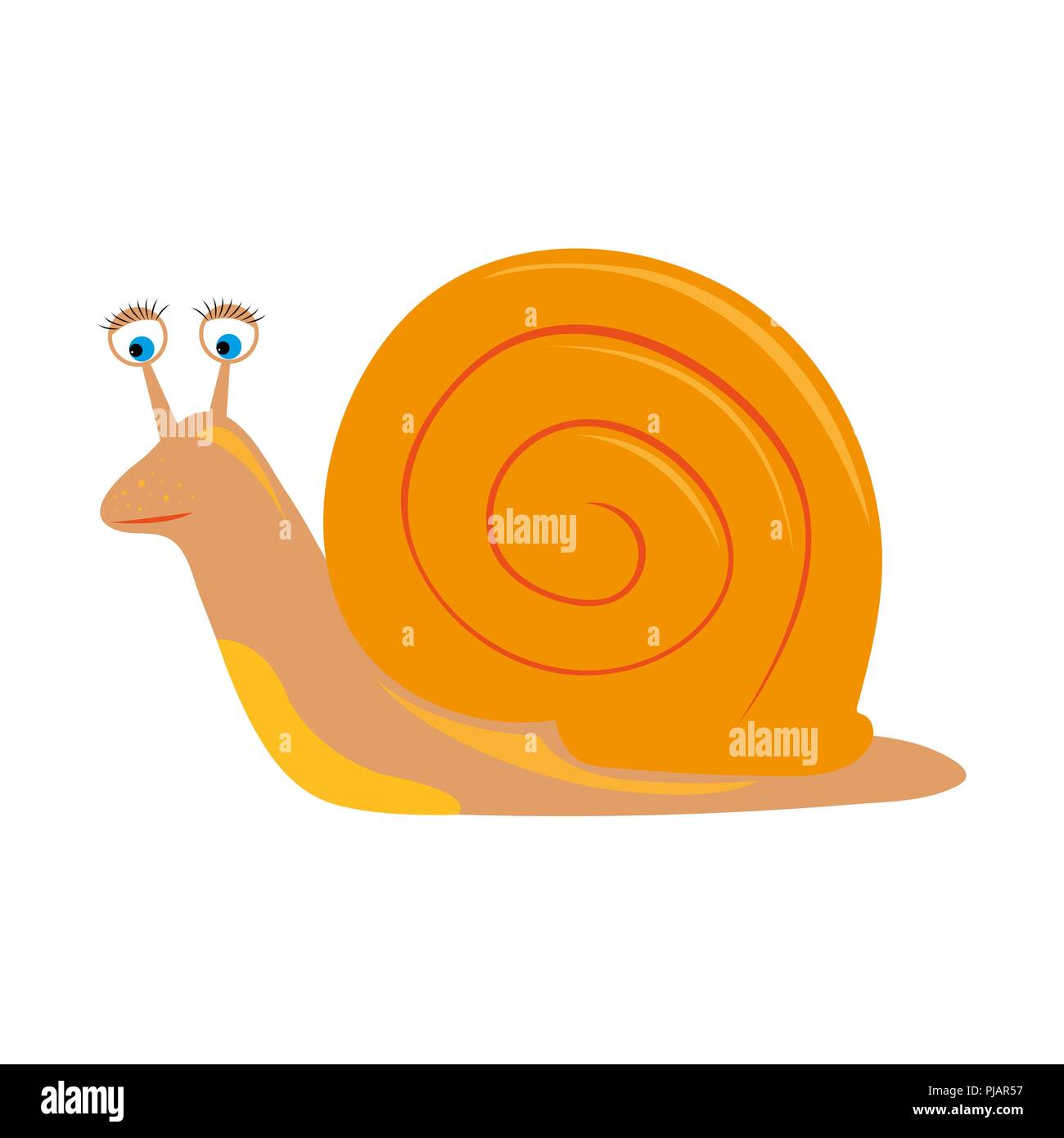 Cartoon snail sur fond blanc Illustration de Vecteur