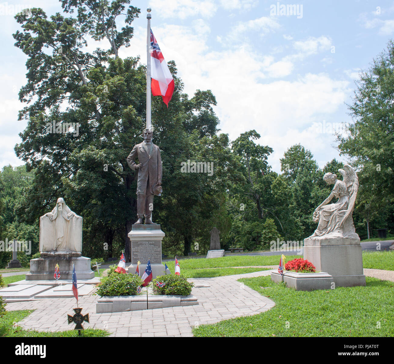 Le président Jefferson Davis tombe dans Hollywood Cemetery Richmond en Virginie. Banque D'Images