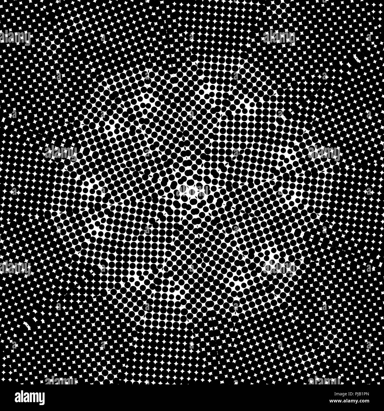 Demi-ton noir et blanc motif effet kaléidoscope comme arrière-plan de conception graphique, illustration Banque D'Images