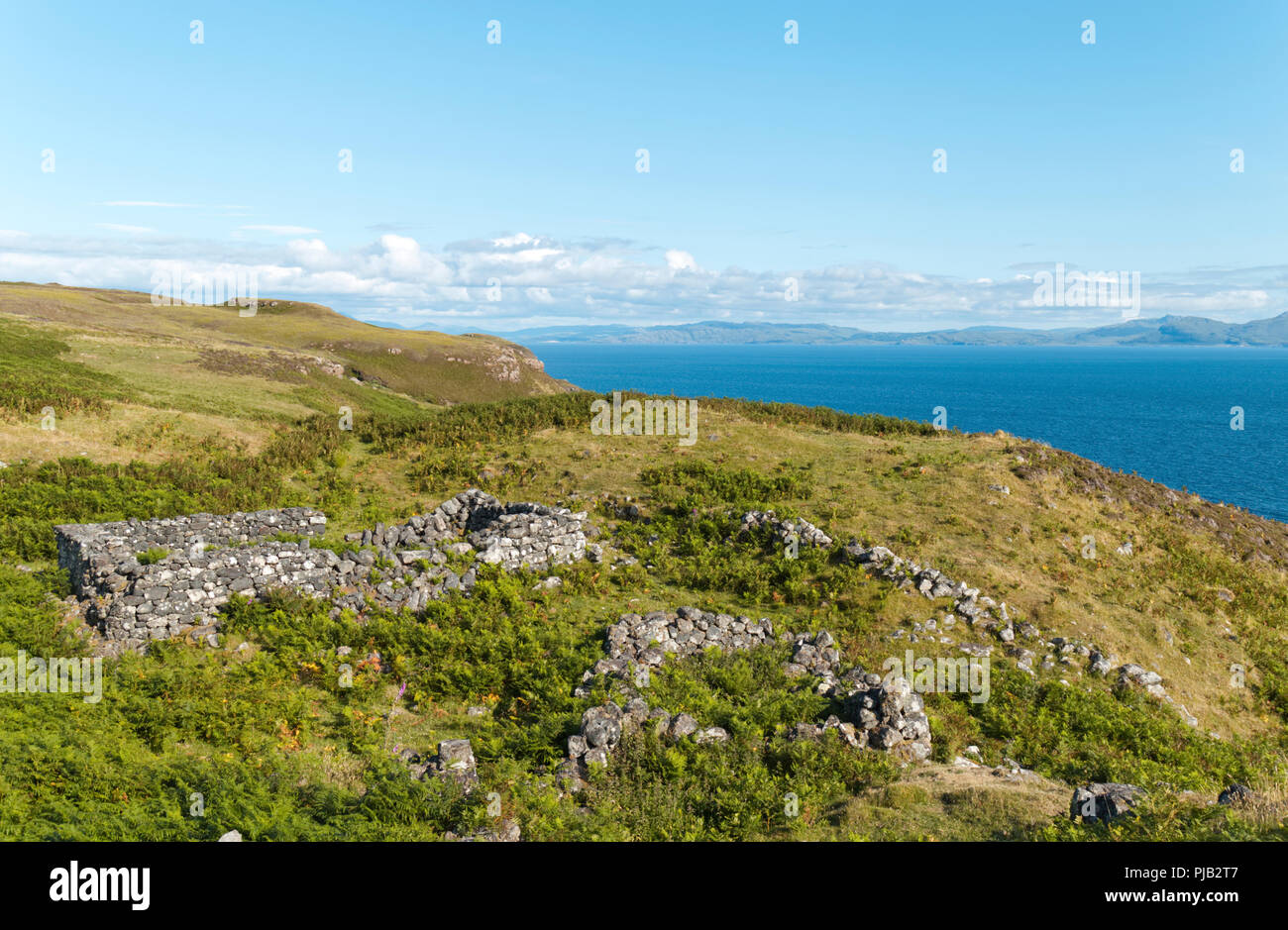 Vestiges de déserté crofts, Isle of Eigg Banque D'Images