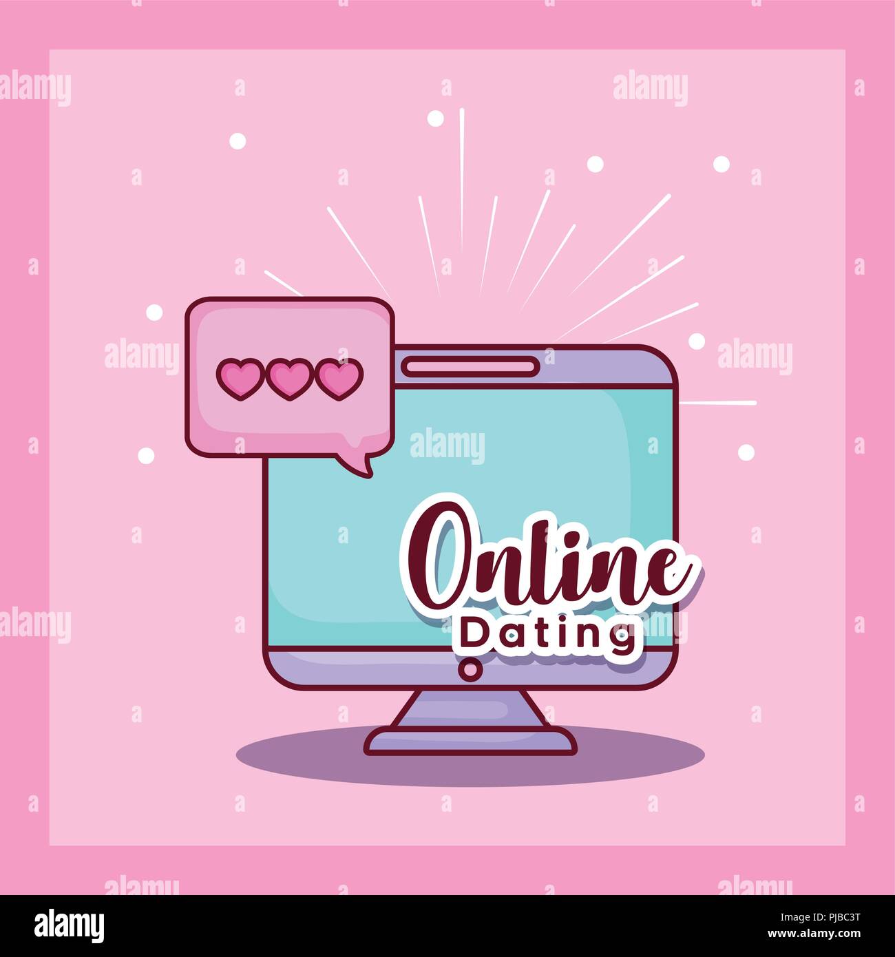 Message de l'ordinateur chat de rencontres en ligne amour vector illustration Illustration de Vecteur