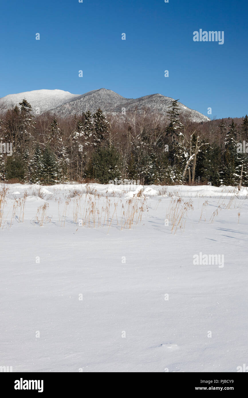 Mont Carrigain de près de la rivière dans le Sawyer Livermore, New Hampshire pendant les mois d'hiver. Ce domaine a été identifié au cours de la Sawyer Rive Banque D'Images