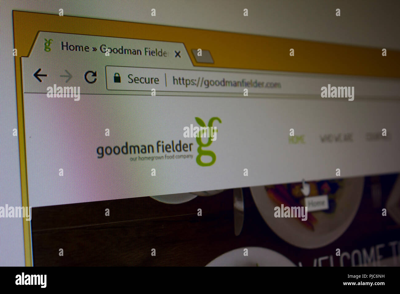 Goodman Fielder Website Homepage Banque D'Images