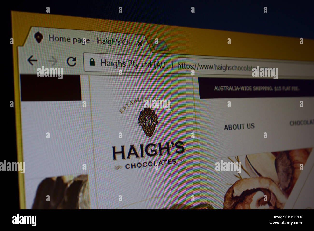 Haigh's Chocolates Site Web Page d'accueil Banque D'Images