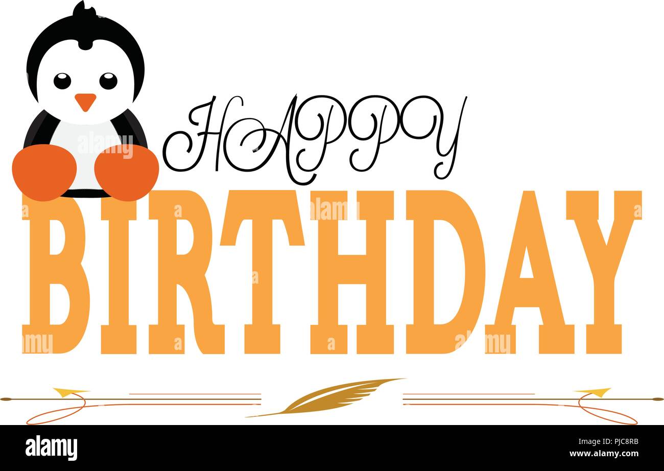 Joyeux Anniversaire Carte Pingouin Image Vectorielle Stock Alamy Joyeux Anniversaire Carte Pingouin Image Vectorielle Stock Alamy