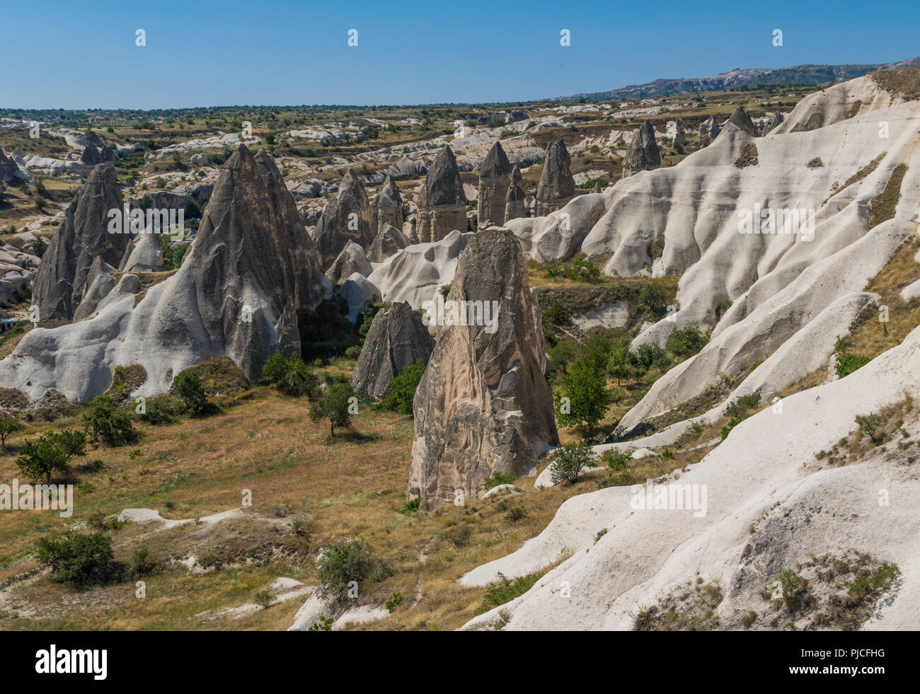 Site du patrimoine mondial de l'Unesco, la Cappadoce est célèbre pour ses cheminées de fées, et la forme unique des roches Banque D'Images