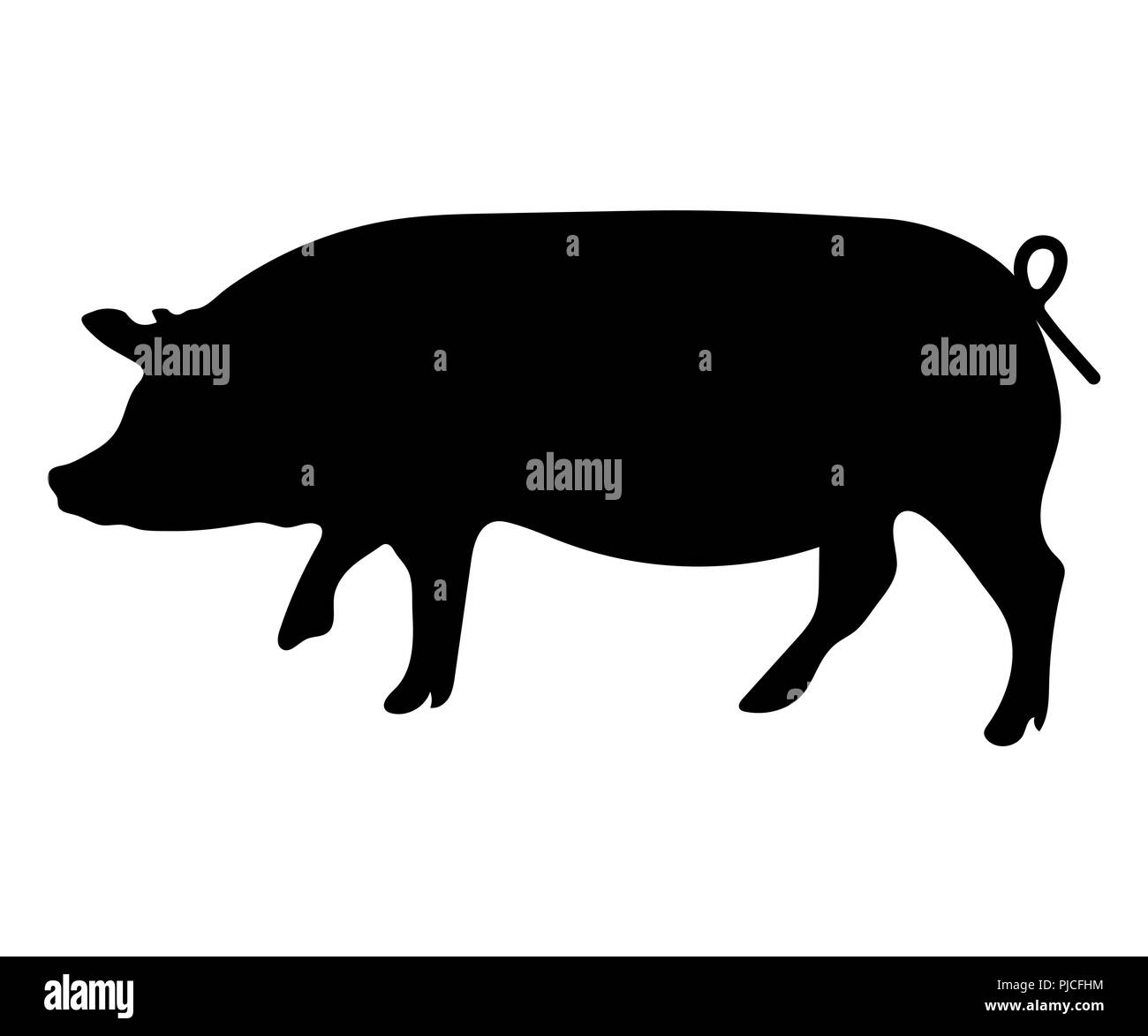 Silhouette d'un porc Illustration de Vecteur
