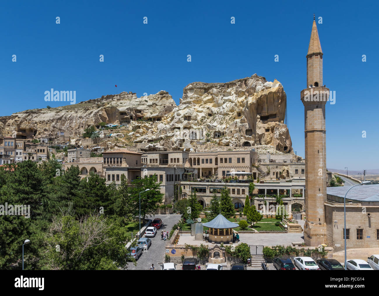 Site du patrimoine mondial de l'Unesco, la Cappadoce est célèbre pour ses cheminées de fées, des églises et des châteaux sculptés dans la roche, et un patrimoine unique Banque D'Images