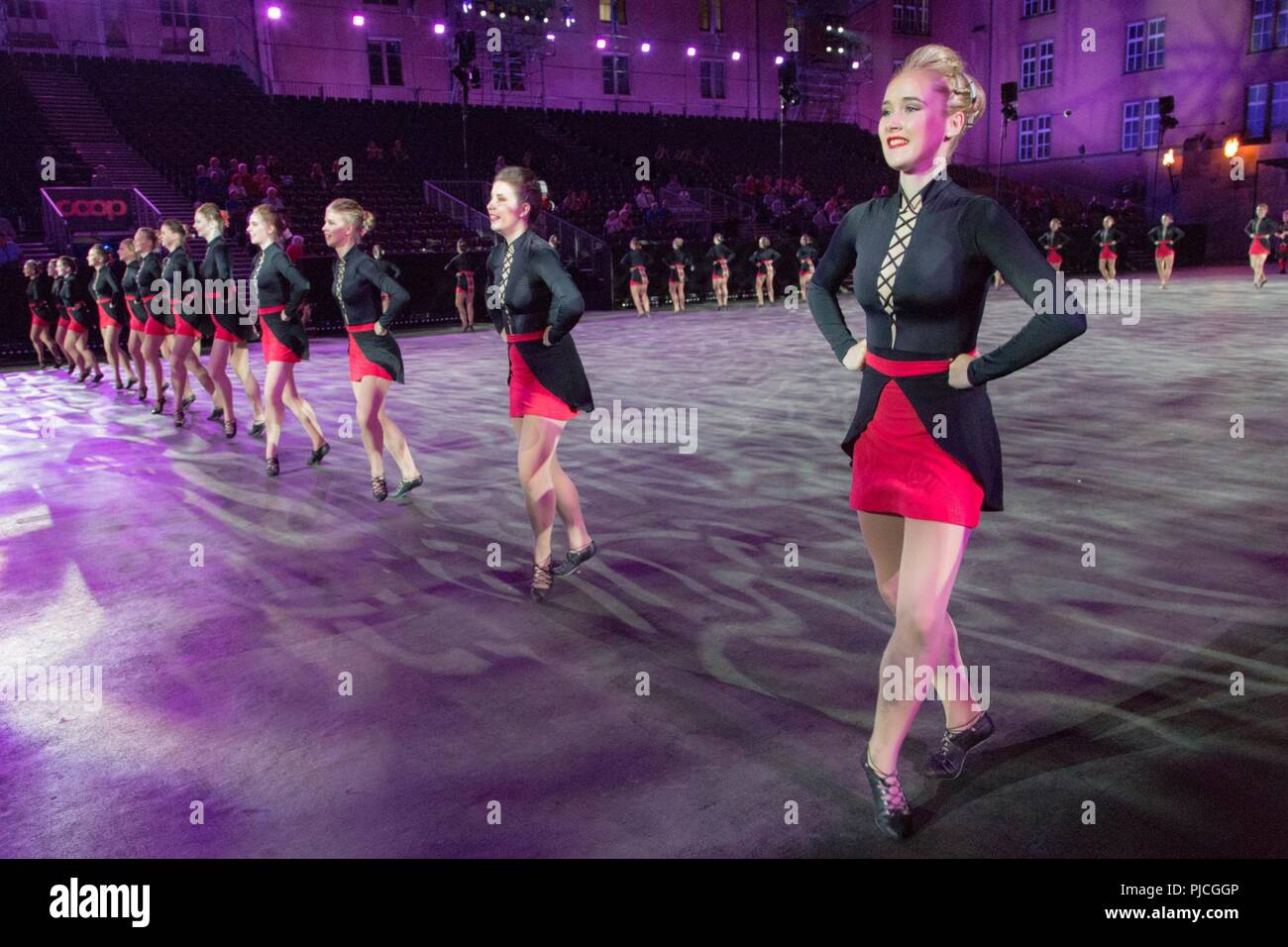 Celtic danseurs écossais effectuer pour le Basel Tattoo 2018 à Bâle, Suisse. Banque D'Images