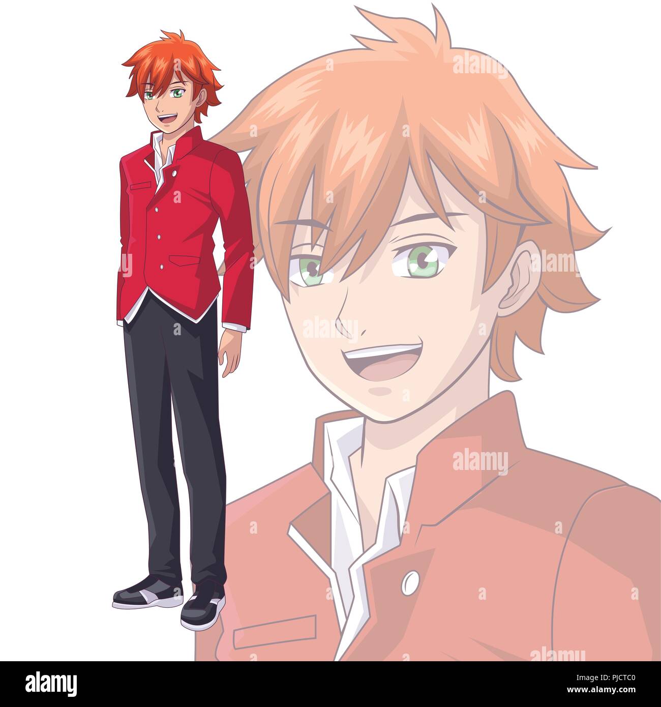 Jeune Homme Manga Cartoon Image Vectorielle Stock Alamy