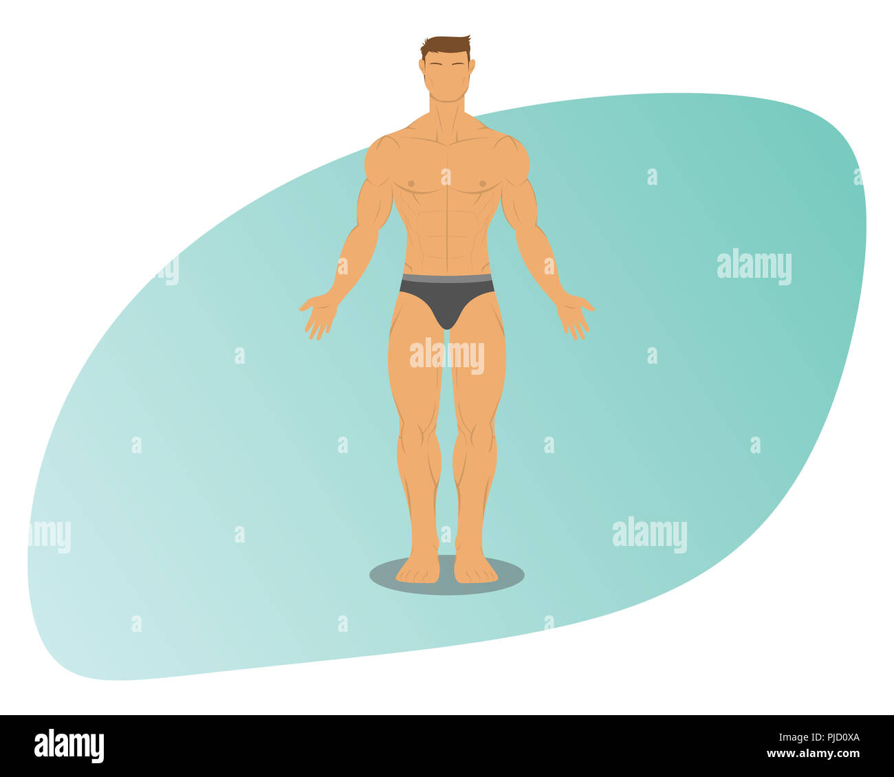 Un des hommes musclés de beach show bodybuilding sixpack vector illustration Banque D'Images Un des hommes musclés de beach show bodybuilding sixpack vector illustration Banque D'Images
