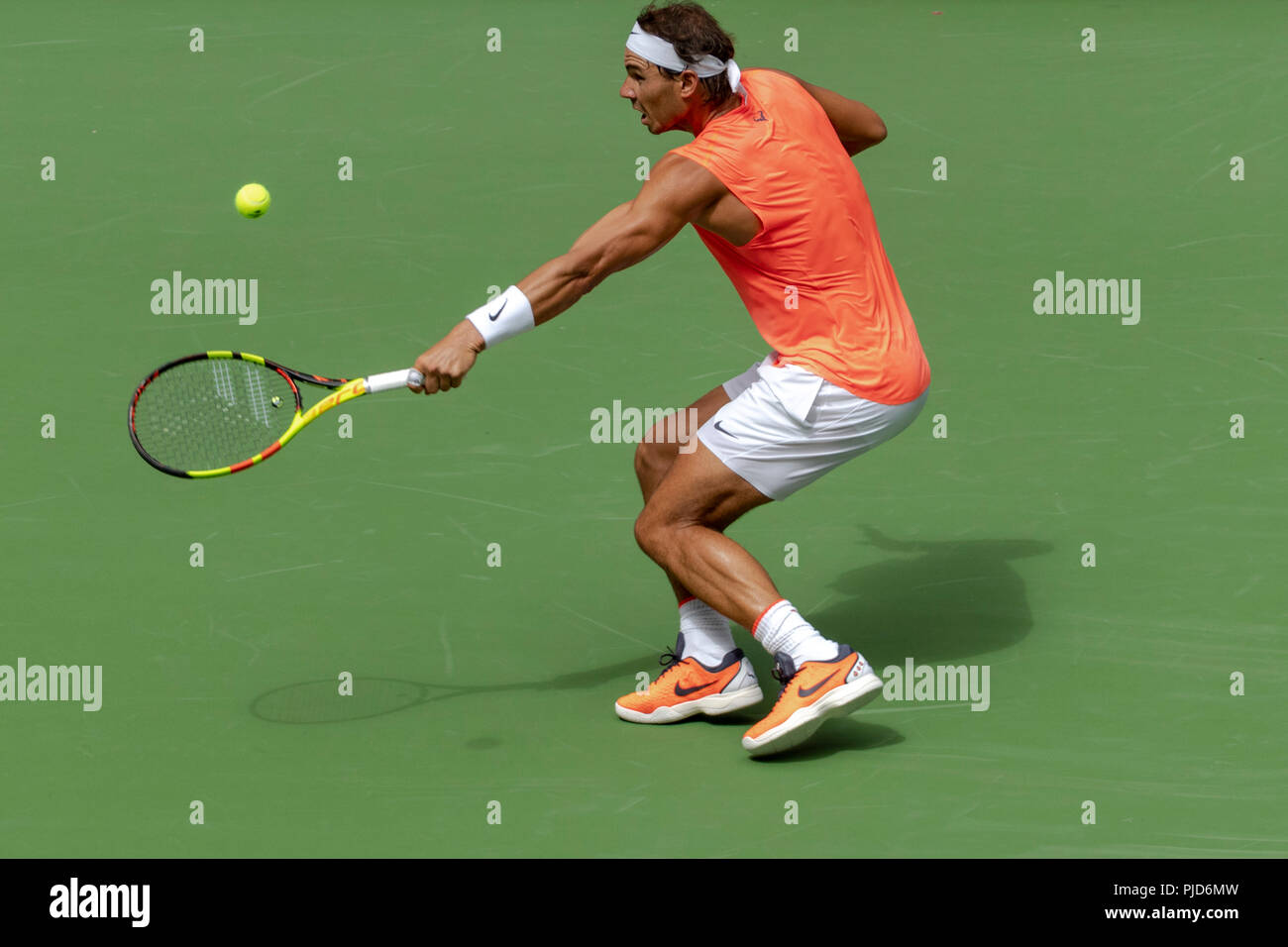 Rafael Nadal (ESP) de la compétition à l'US Open de Tennis 2018. Banque D'Images