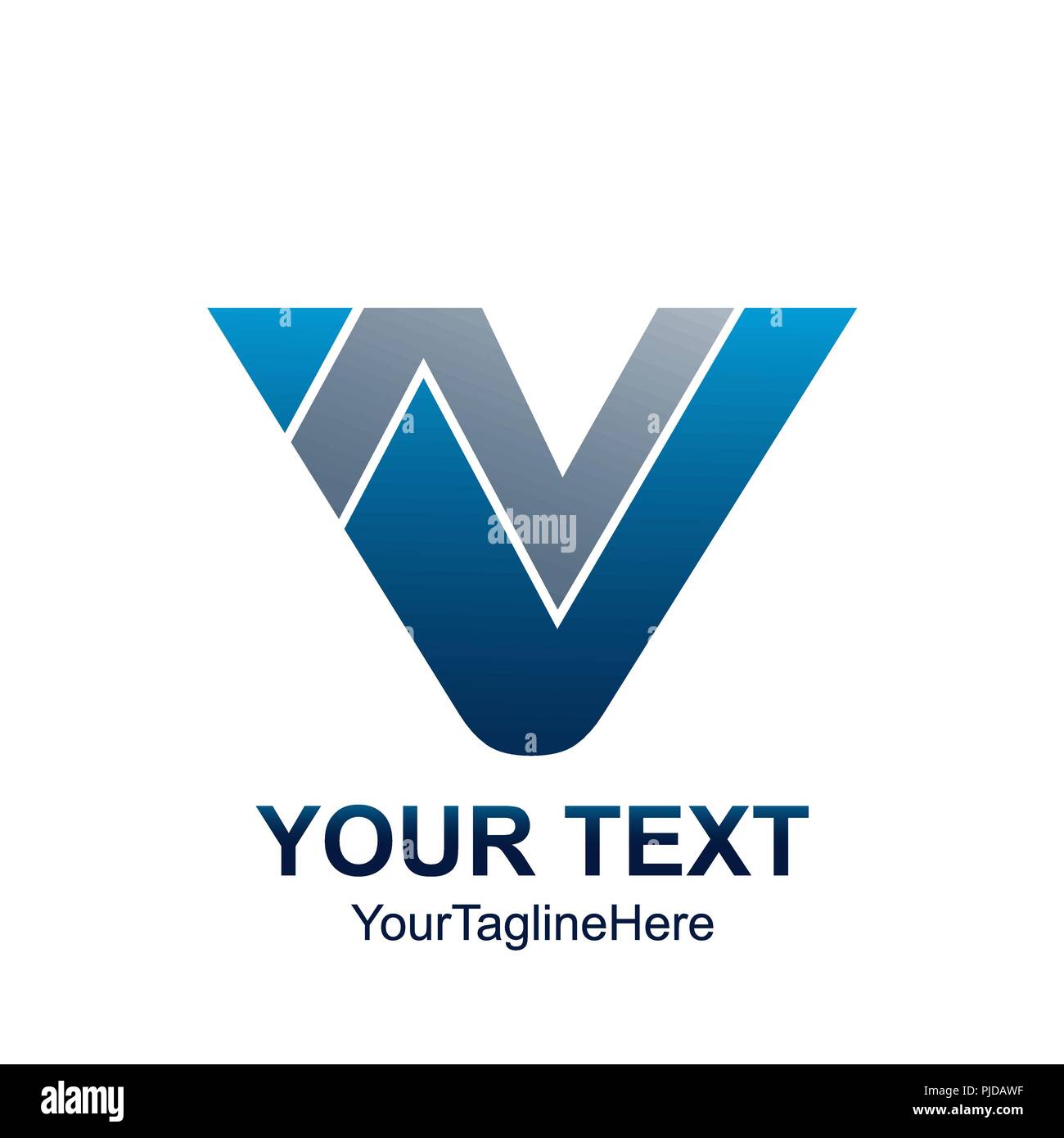 Lettre initiale VN ou NV modèle logo triangle bleu gris couleur design pour les entreprises et l'identité de l'entreprise Illustration de Vecteur